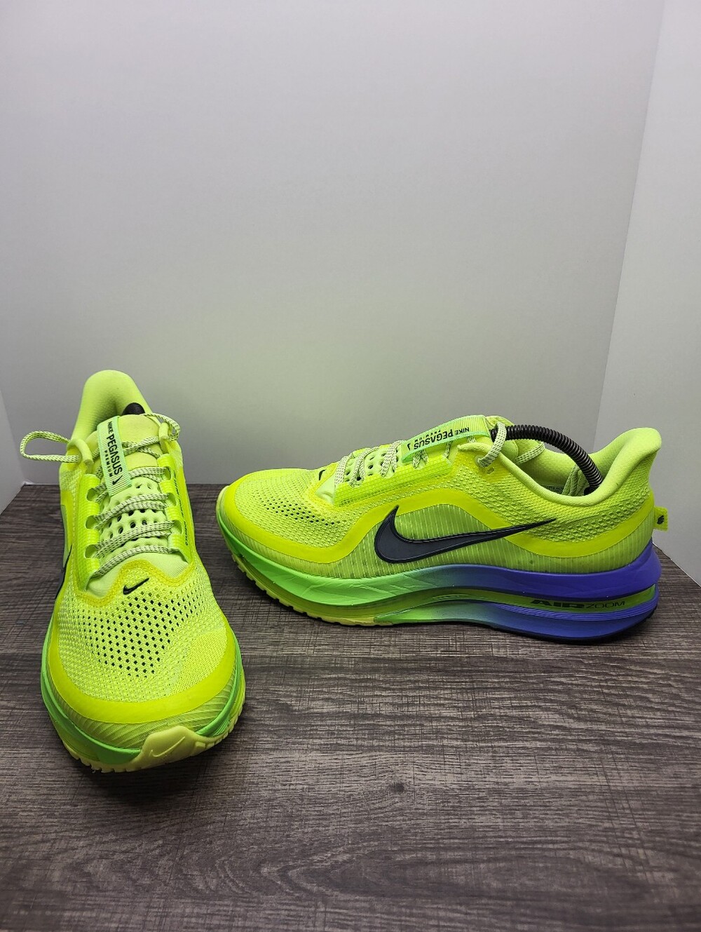 Nike Air Zoom Pegasus Premium Lime Blast Sapphire Running Shoes Sneakers Mens 11